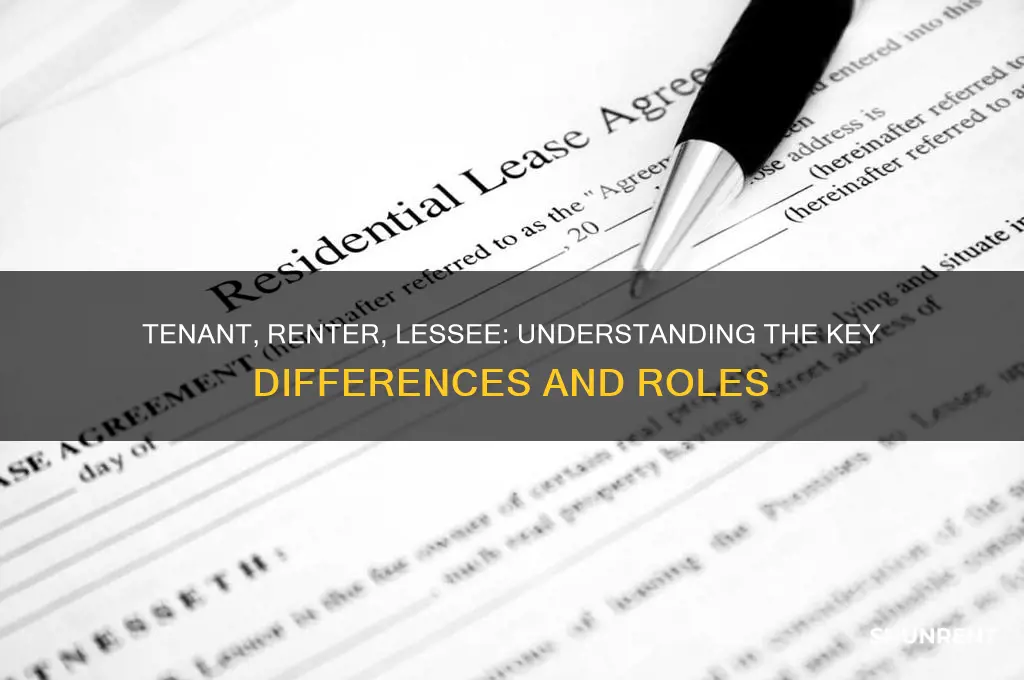 what is the difference among tenant renter and lessee