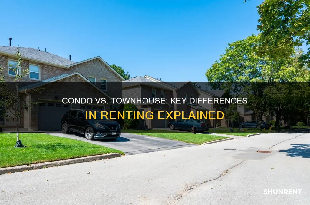 what is the difference between renting a condo and townhouse