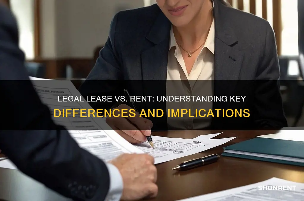 what is the difference in legal lease and rent