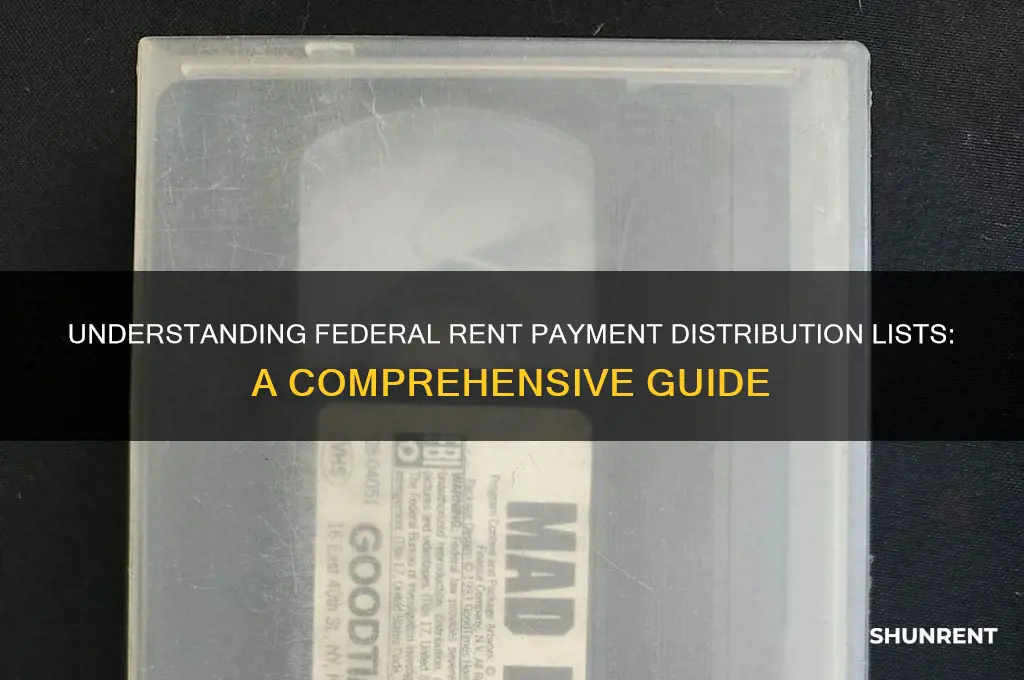 what is the distribution list for federal rent payments