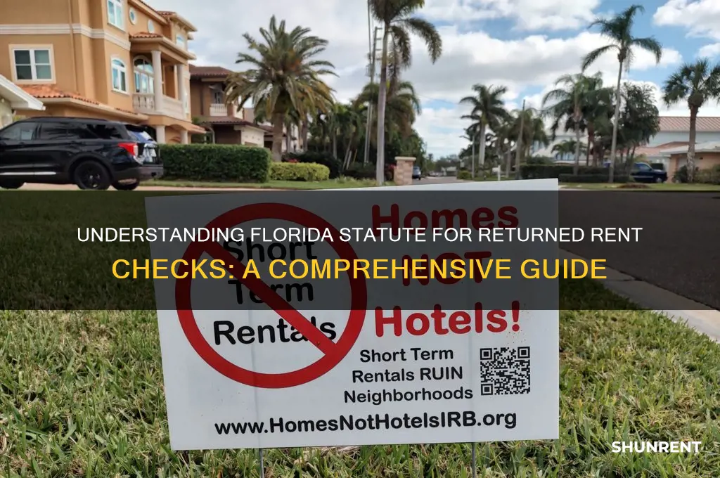 what is the florida statute for returned rent checks