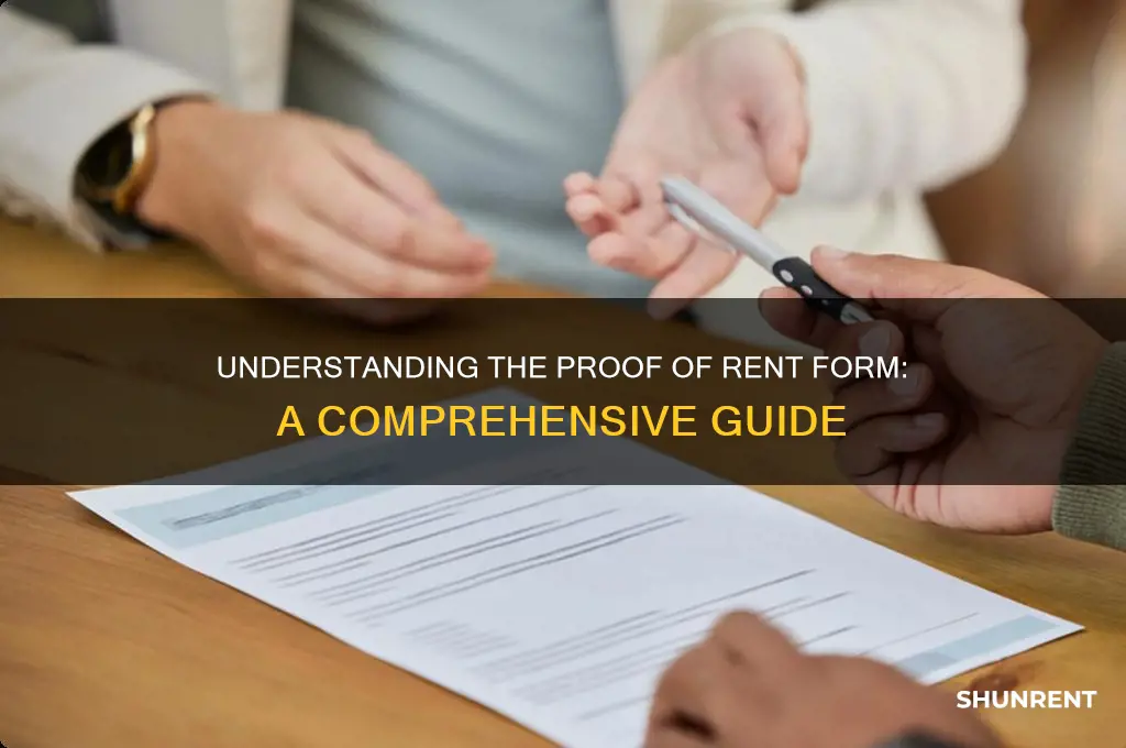 what is the form called for proof of rent