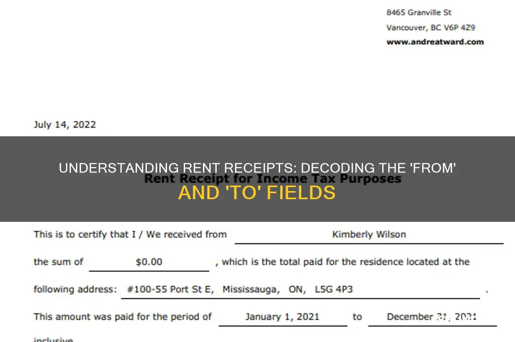 what is the from to on a rent receipt