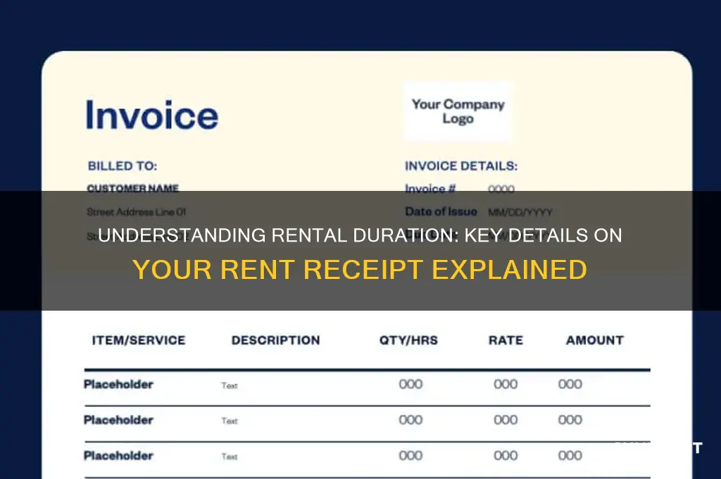 what is the rental duration in rent receipt