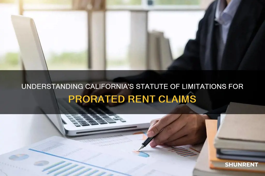 what is the statute of limitations for prorate rent california