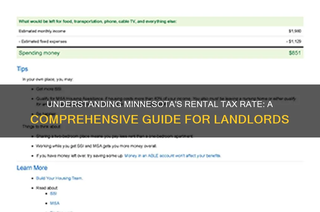 what is the tax rate for rent in mn