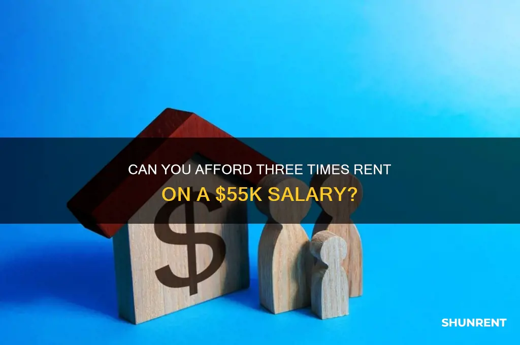 what is three times the rent with a $55k salary