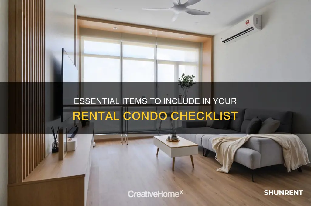 what items should be in a condo when renting