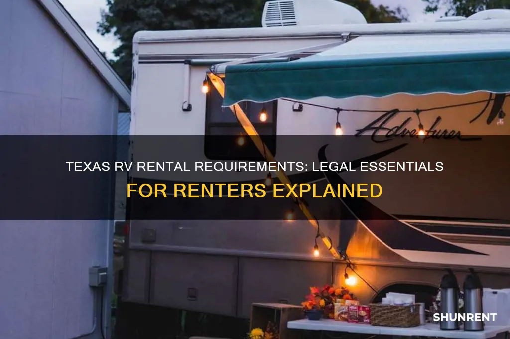 what legally does an rv renter require in texas
