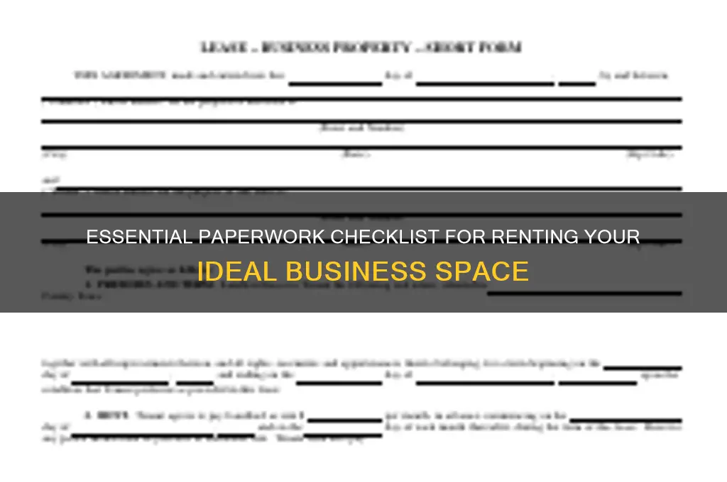 what paperwork fo you need to rent business space