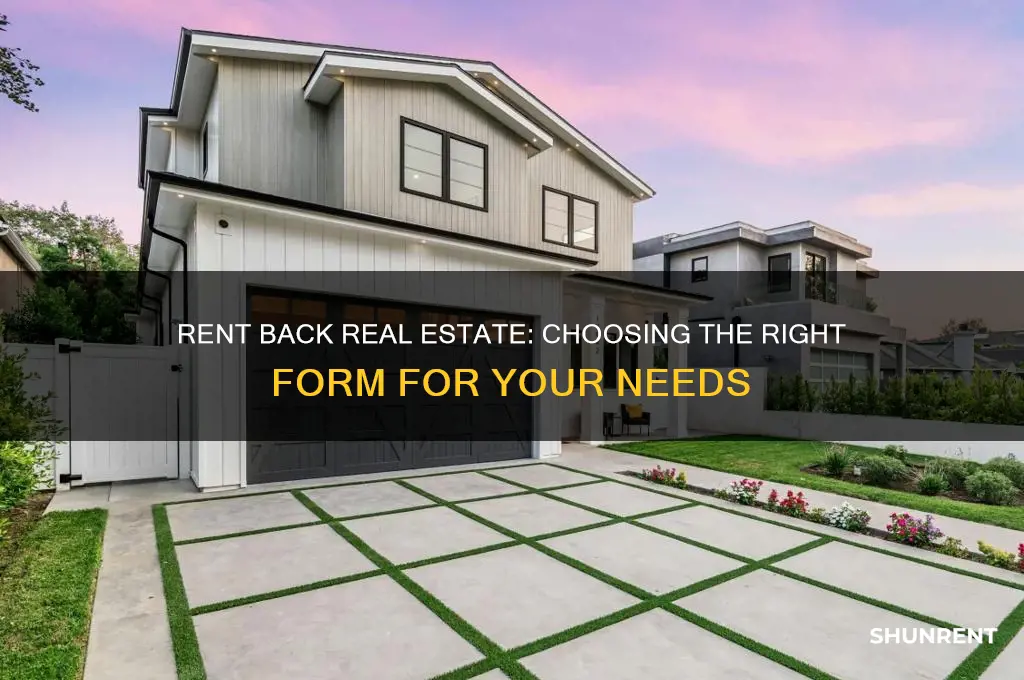what real estate form to use for rent back