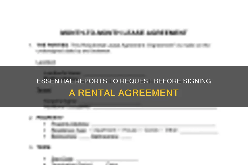 what reports should i ask for when renting