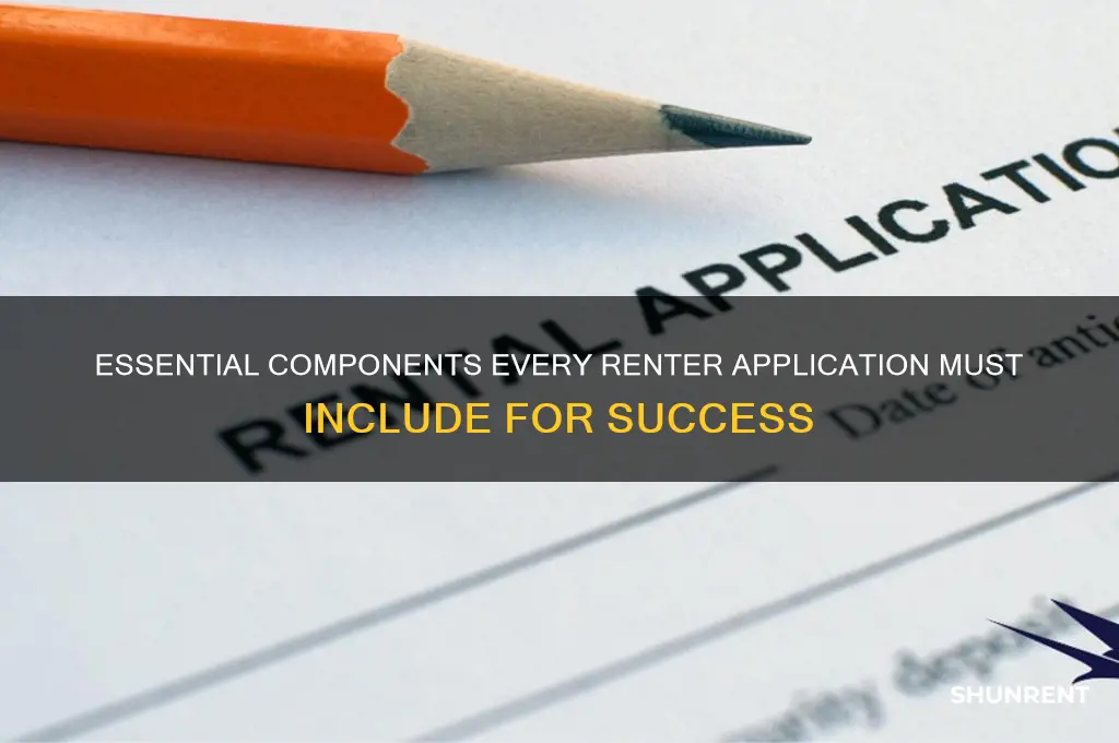 what should be be included in renter applicatoion