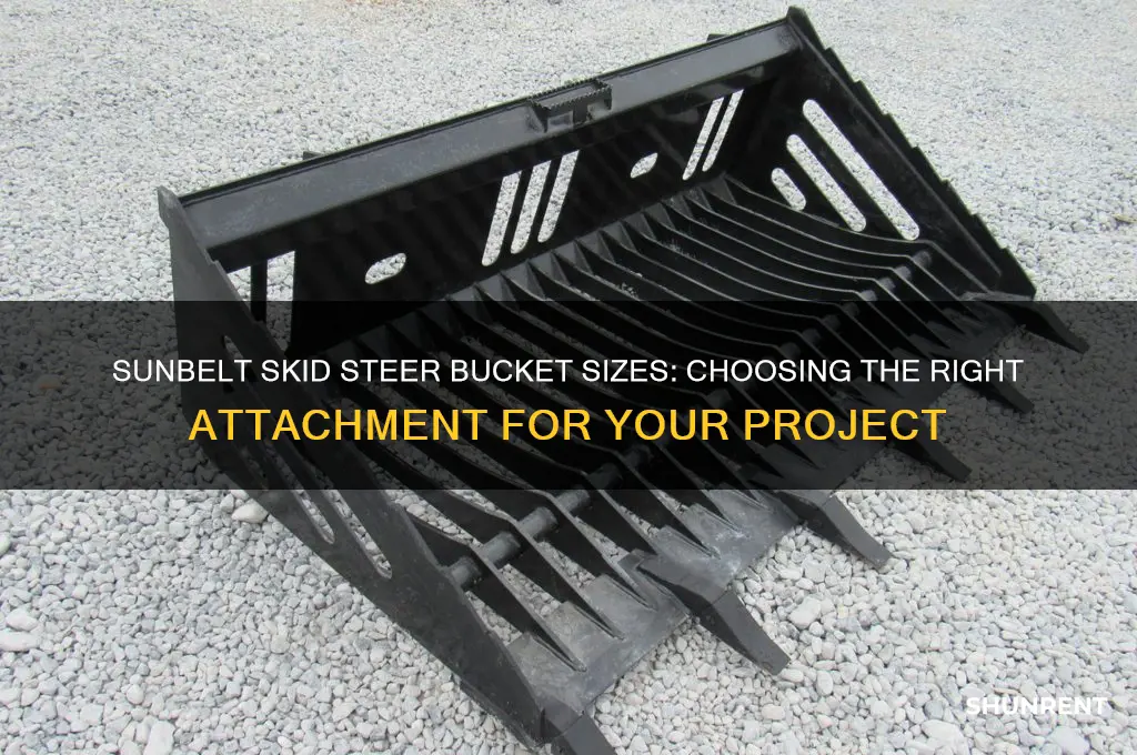 what size buckets do sunbelt rent for skidsteers