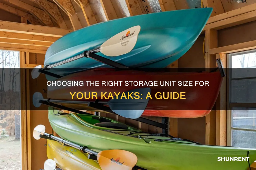 what size storage unit do you rent for kayaks