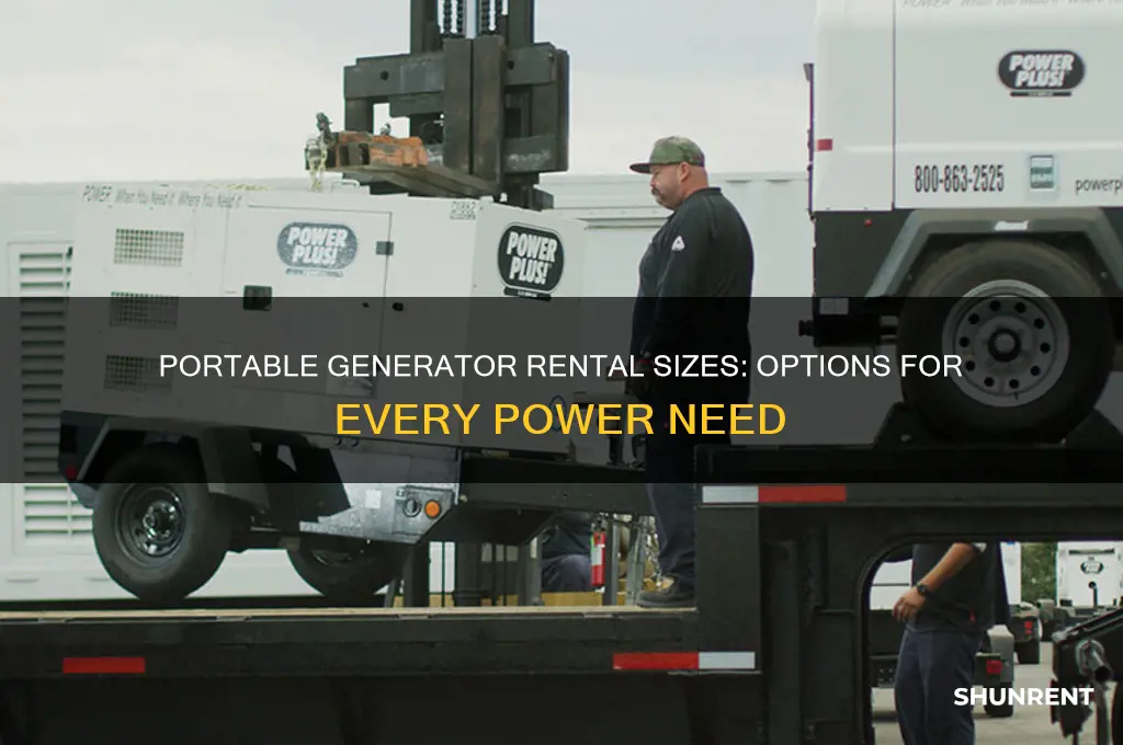 what sizes of portable generators are available to rent