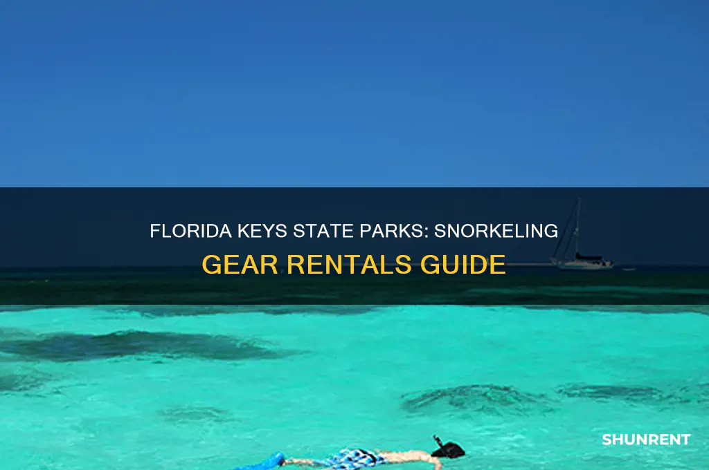 what state parks in florids keys rent snorkling equipment