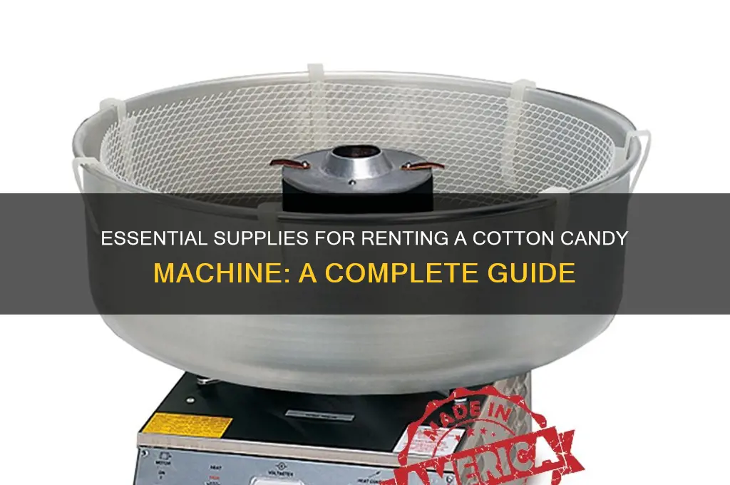 what supplies are needed to rent a cotton candy machine