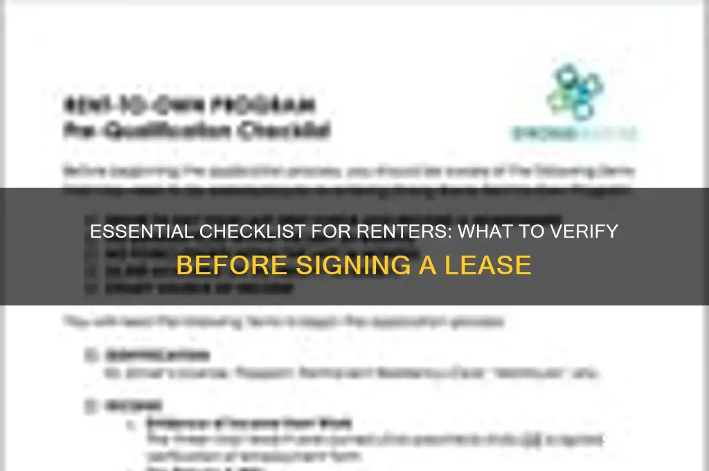 what the check when we apply for rent