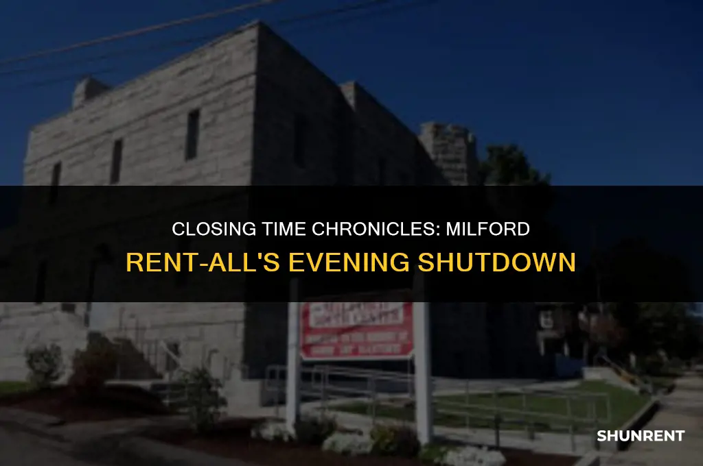 what time does milford rent all close
