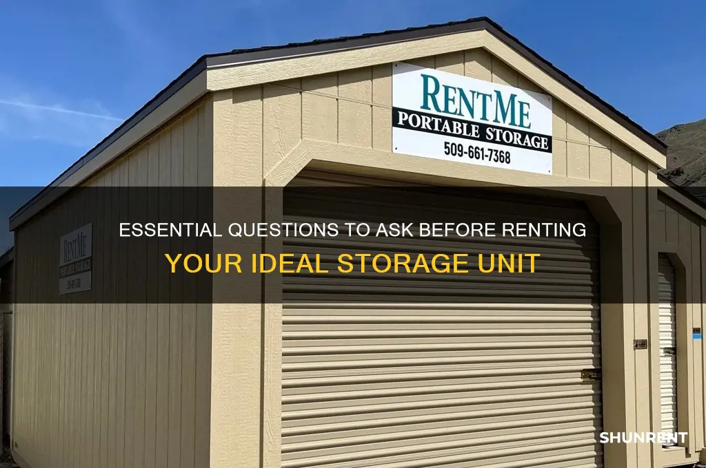 what to ask when renting a storage unit