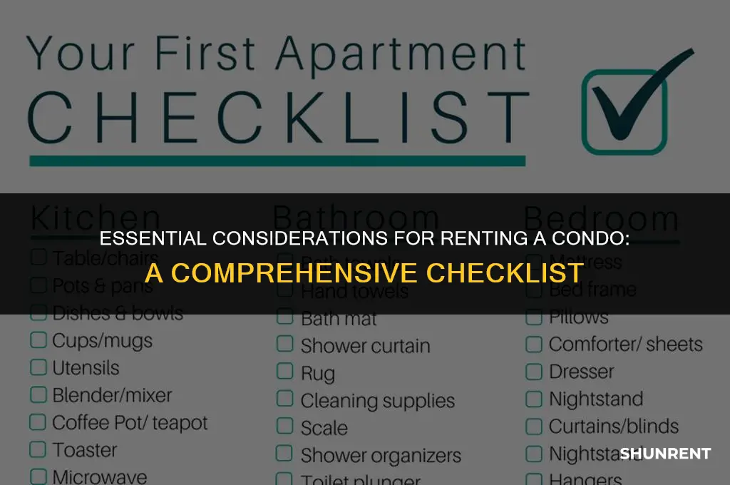 what to check when renting a condo