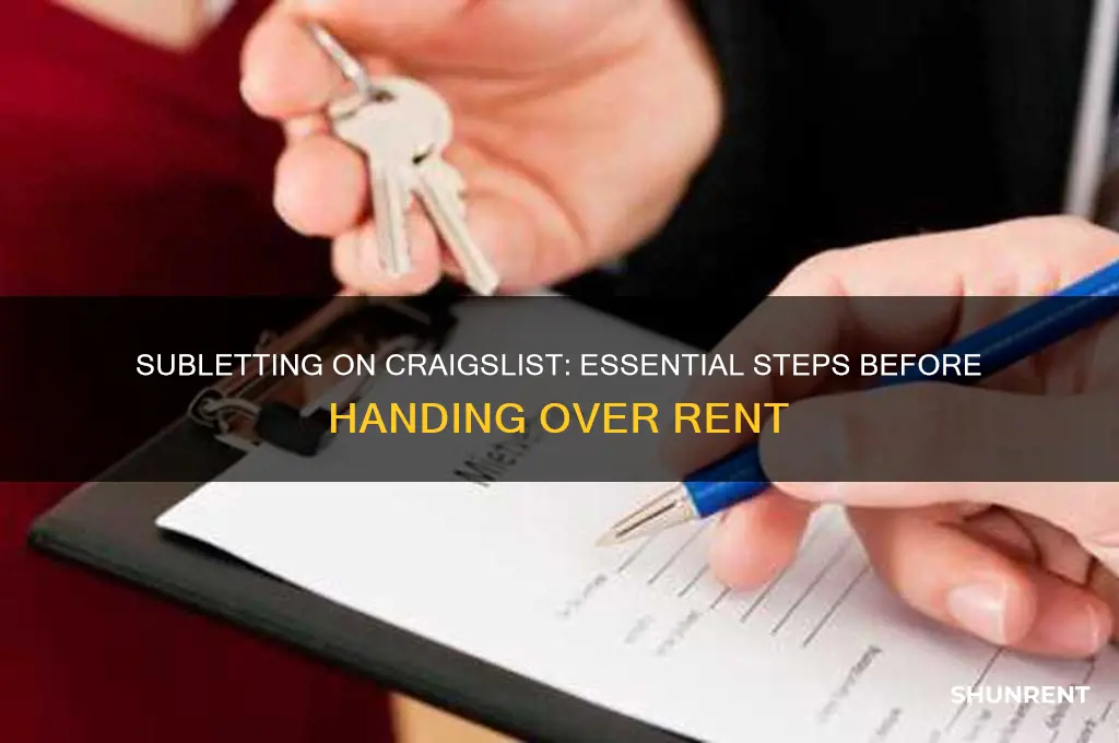 what to do before giving rent for sublet on craigslist