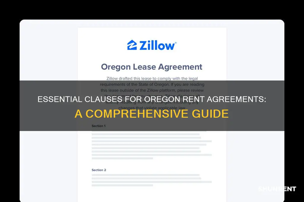 what to include in a rent agreement in oregon