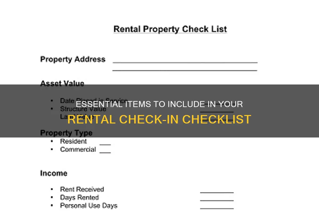 what to list in check in list rent