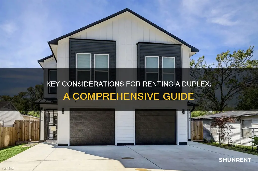 what to look for when renting a duplex