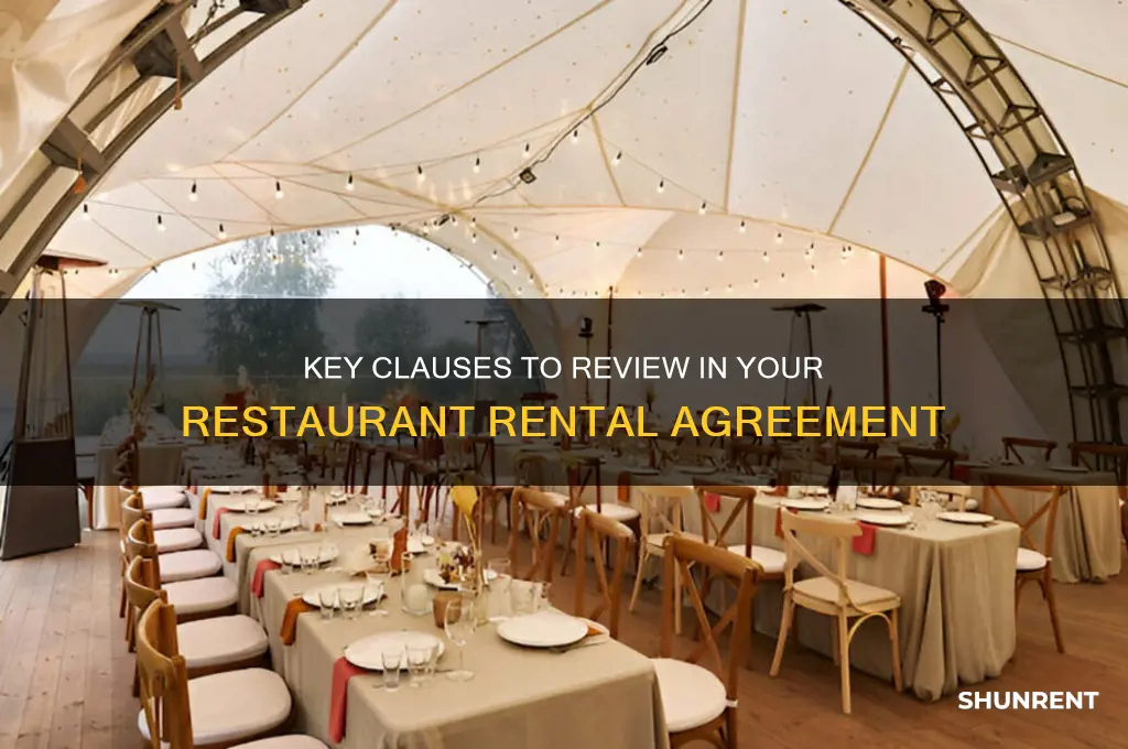 what to look out for in renting contract retaurant