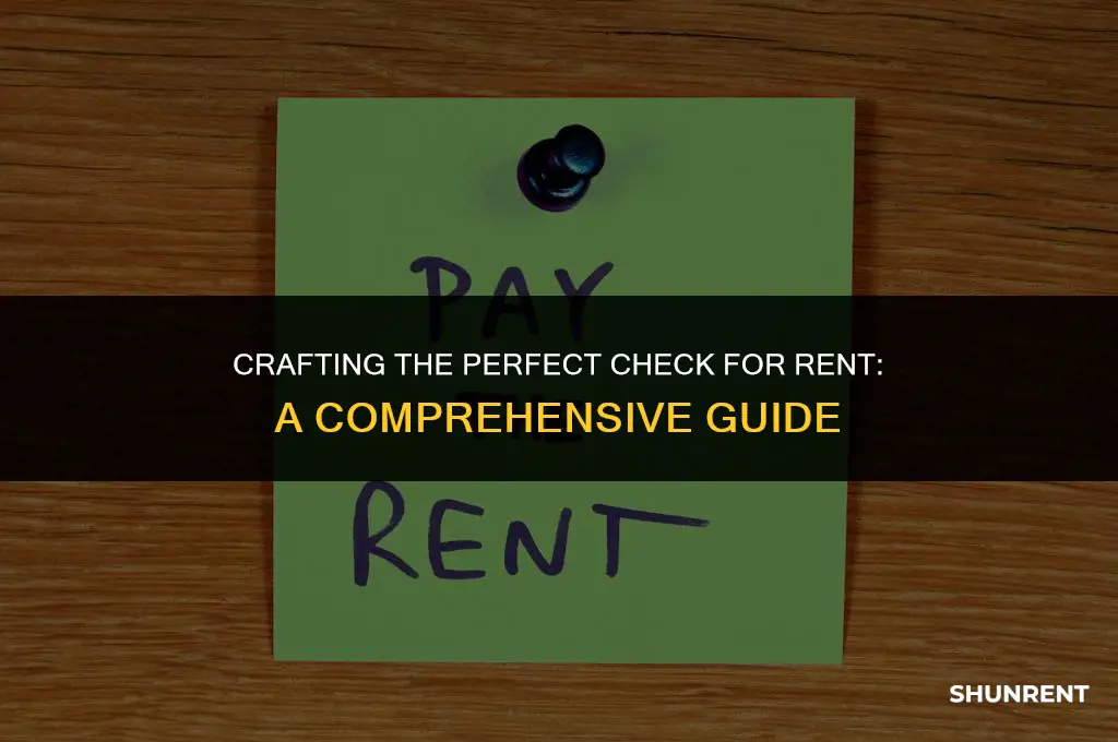 what to write on check for rent