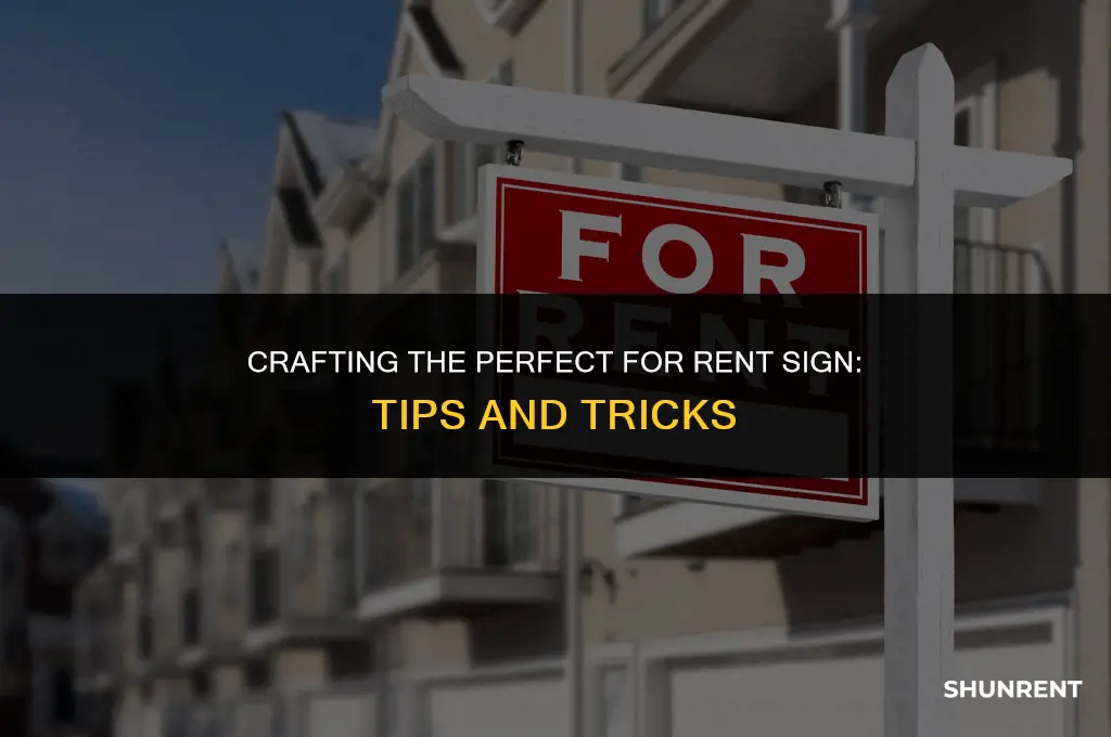 what to write on for rent sign