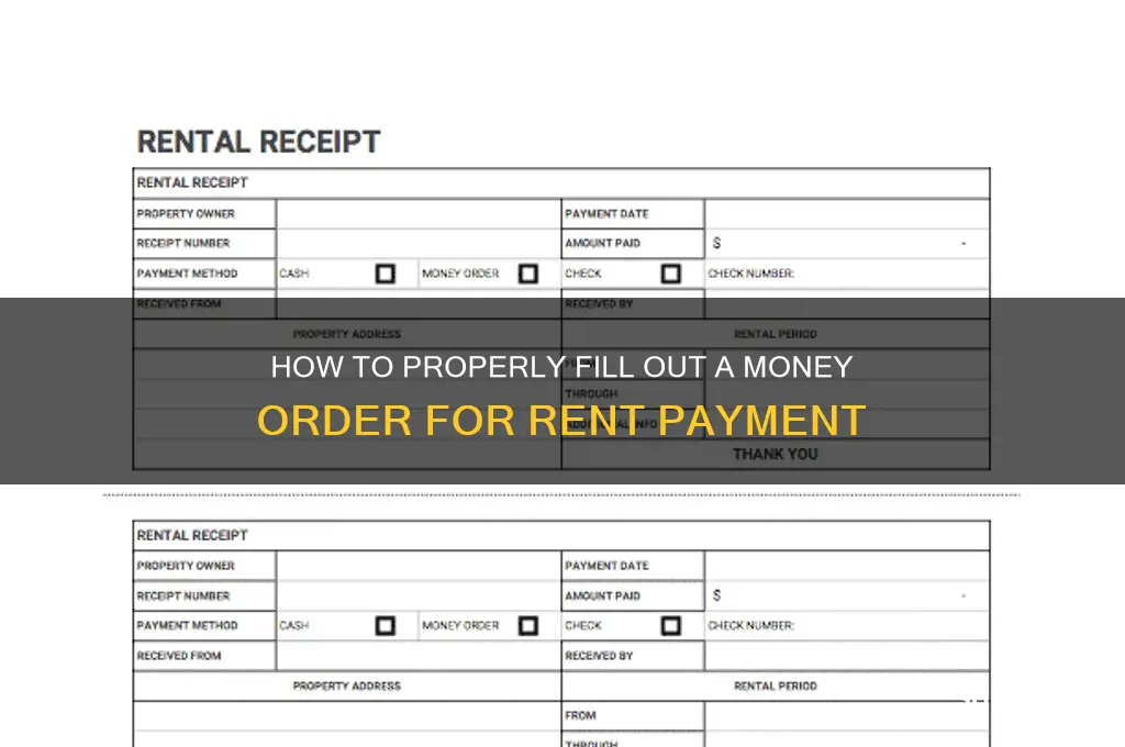what to write on money order for rent
