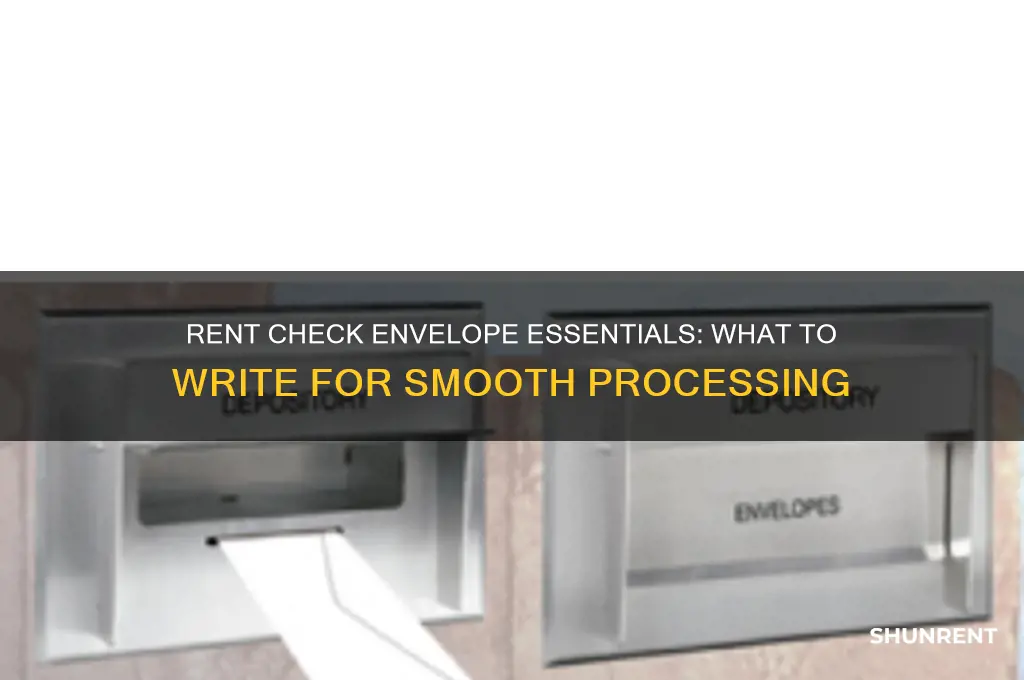 what to write on the envelop of a rent check