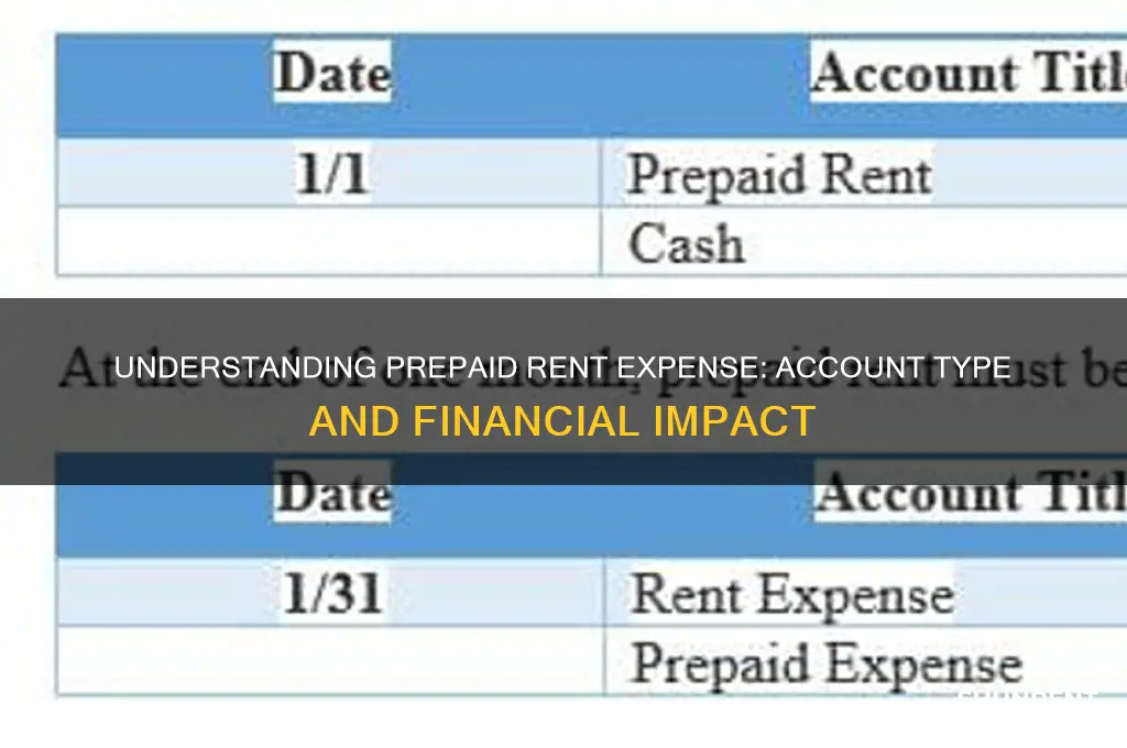 what type of account is prepaid rent expense