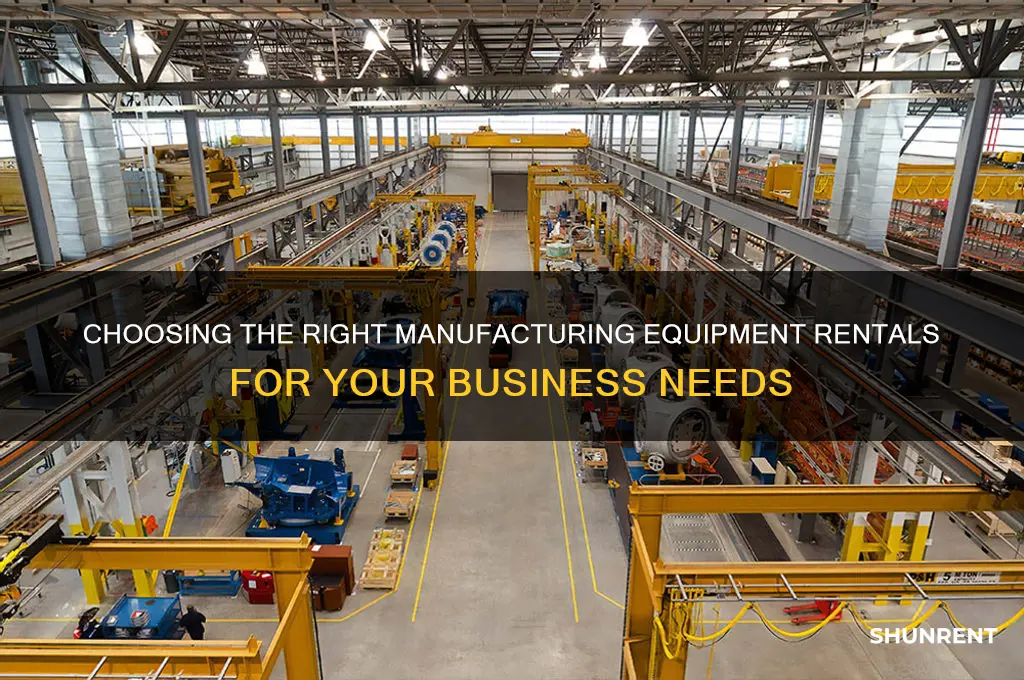 what type of manufacturing equipment should you rent