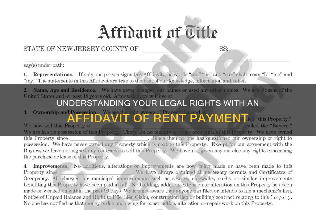 what us my rights for an affidavit of rent payment