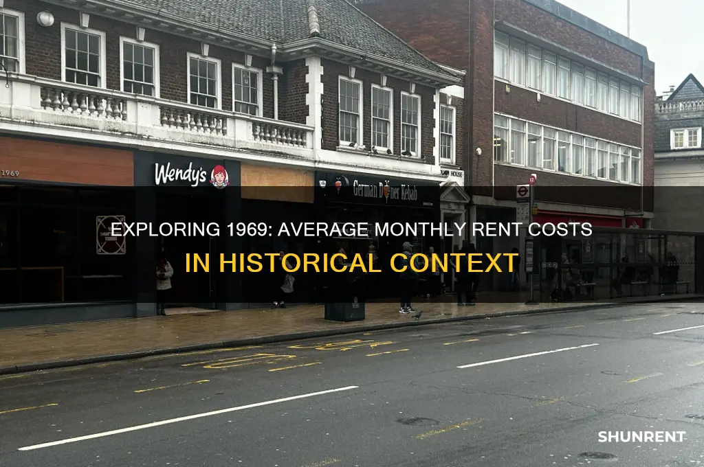 what was the average monthly rent in 1969