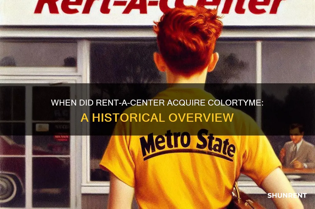 what year did rent a center acquire colortyme