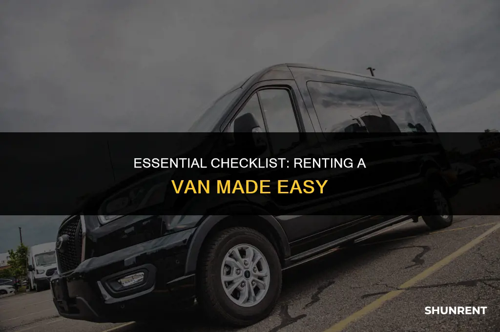what you need to rent a van