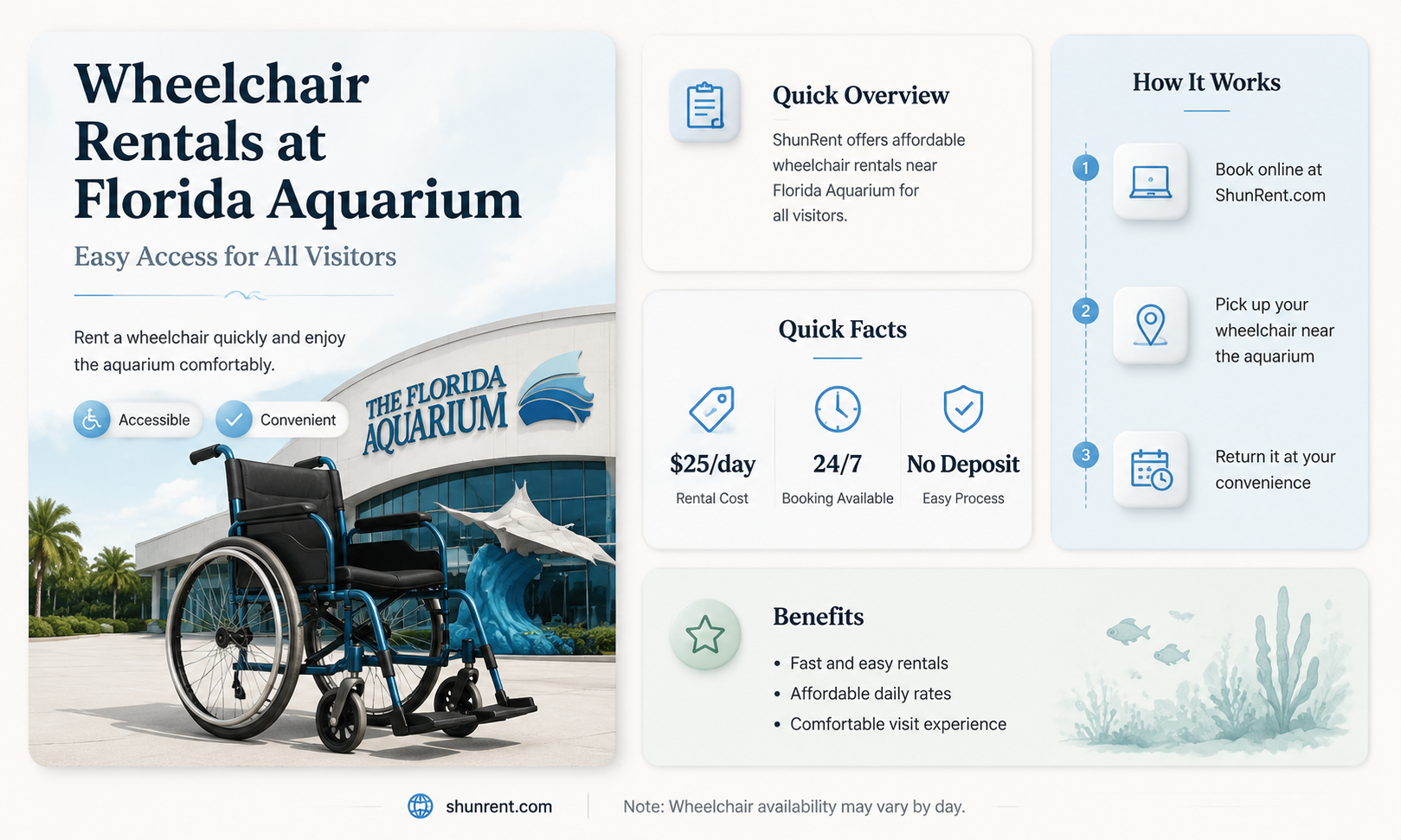 are wheelchairs available to rent at florida aquarium
