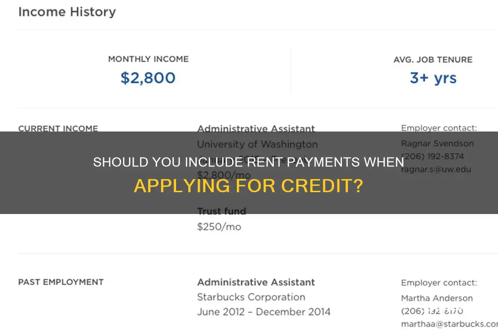 when applying for creidt should i put rent
