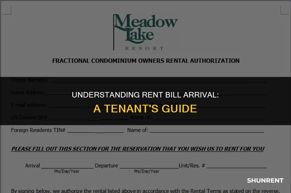 when are rent bills supposed to come