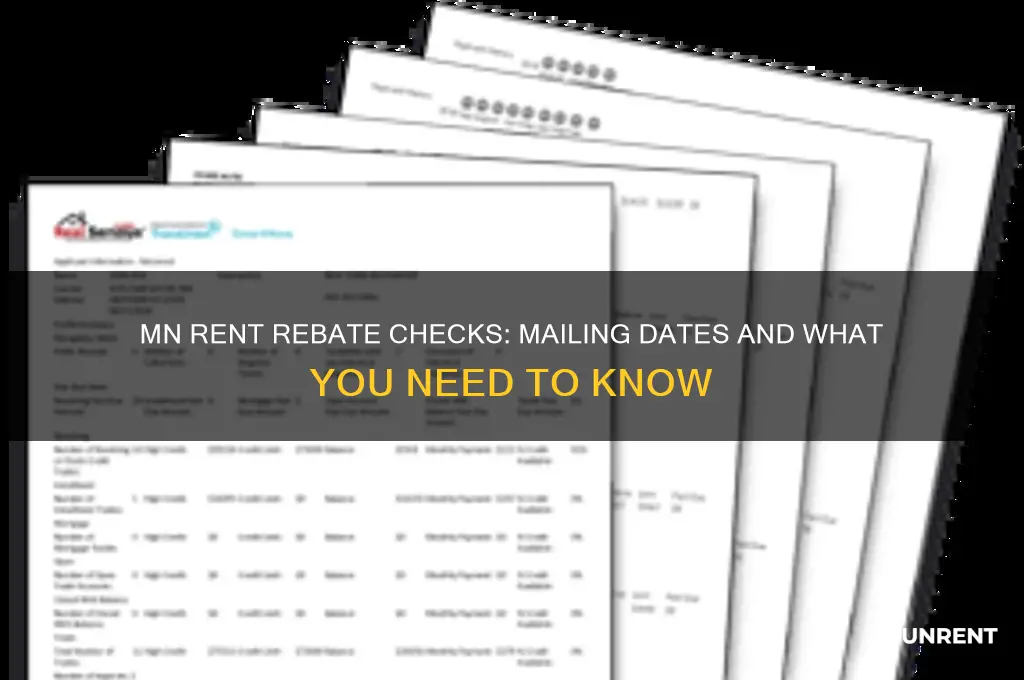 when are rent rebate checks being mailed mn