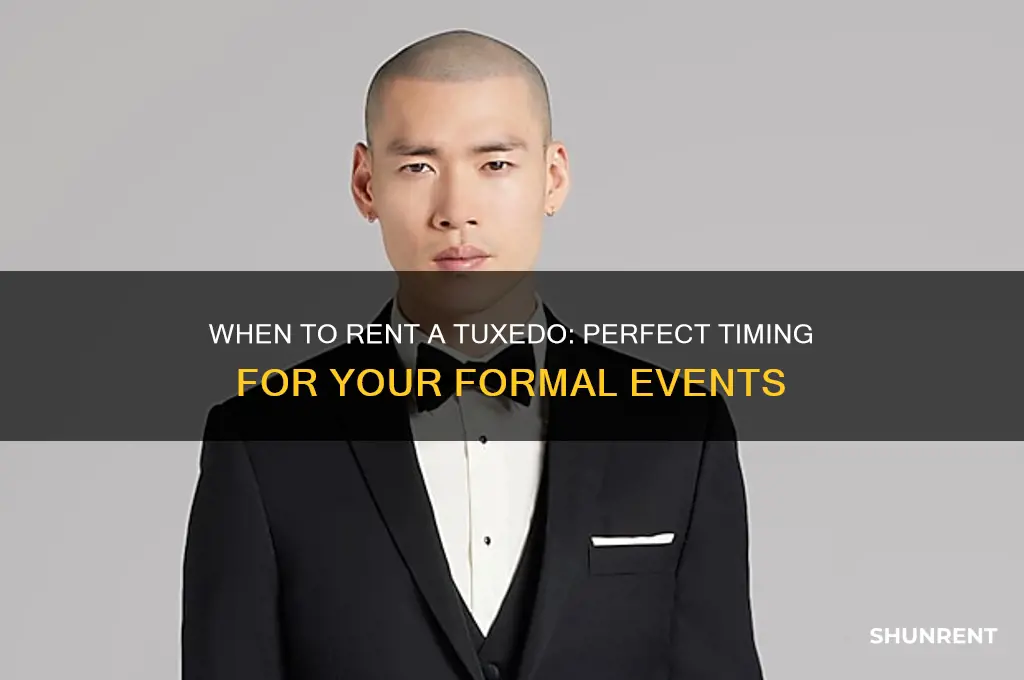 when do i have to rent a tuxedo