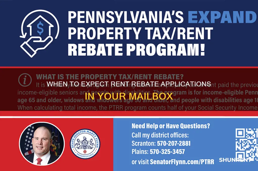 when do rent rebate applications appear in the mail