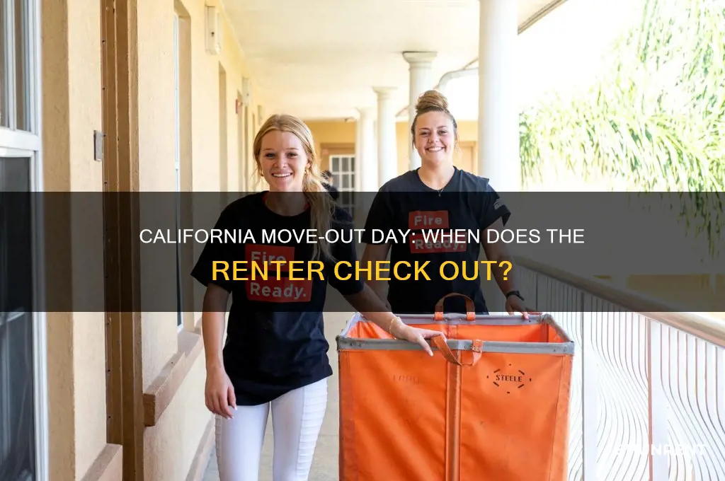 when does renter check out california on moveout day