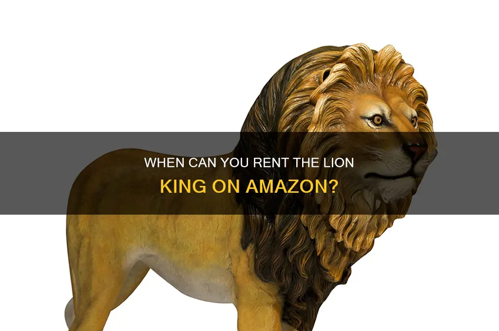 when does the lion king able for rent on amazon