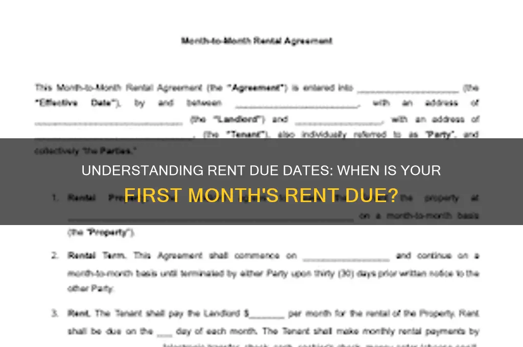 when is 1st month rent usually due after lease signing